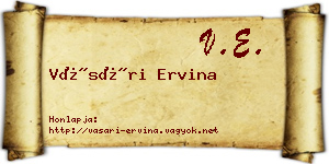 Vásári Ervina névjegykártya